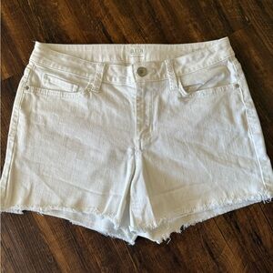 a.n.a White Frayed Hem Denim Shorts